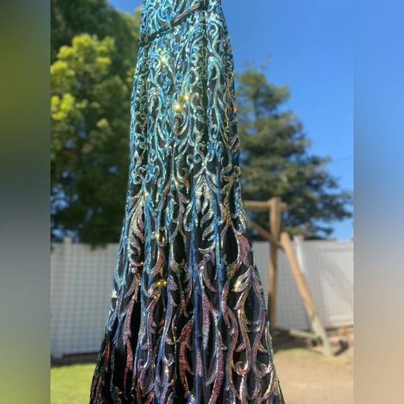 Orange and Teal dress - Picture 3 of 6